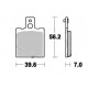 plaquettes de frein avant/arriere TRW 39.6x56.2x7mm