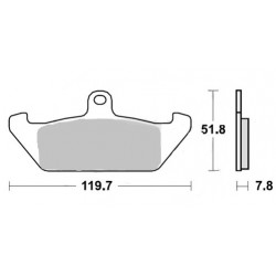 Plaquettes de frein avant pour ducati 650 Indiana (119.7x51.8x7.8)