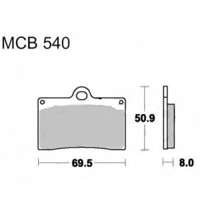 Plaquettes de freins avant TRW 69.5x50.9x8mm